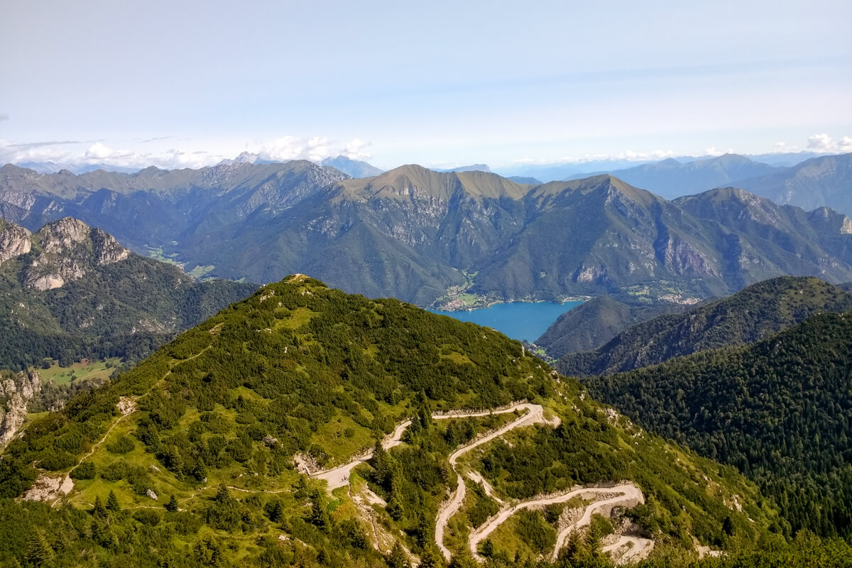 View of the Ledro lake from Corno della Marogna, Monte Tremalzo