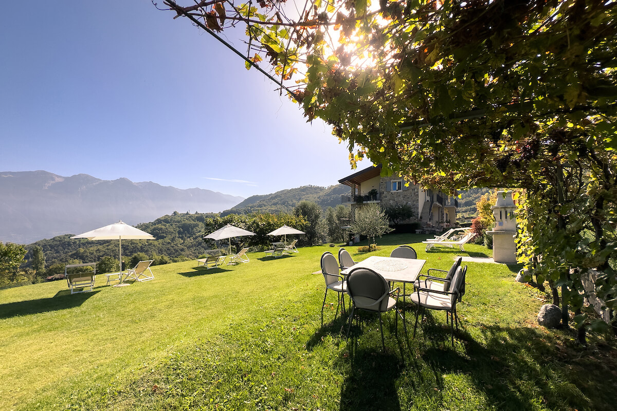 View on the Monte Baldo from the garden of Mos Country House